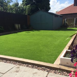 Framed artificial lawn