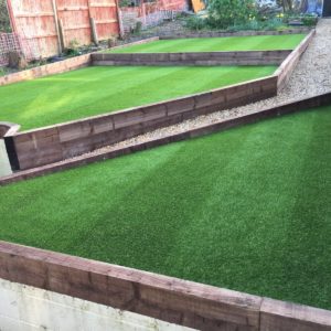 Sleeper Levelled Lawn