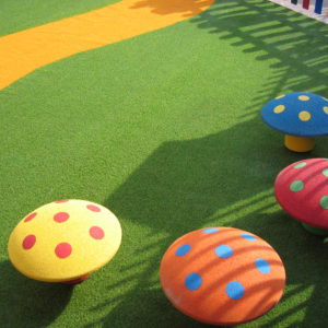 Mushrooms in artificial grass